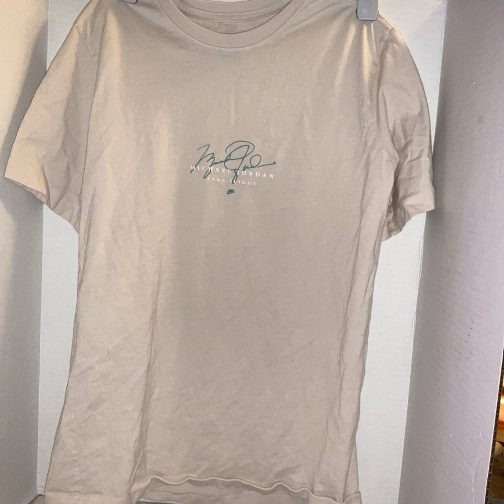 Nike Air Jordan Take Flight Short Sleeve Beige Shirt Mens Size Small NWT
